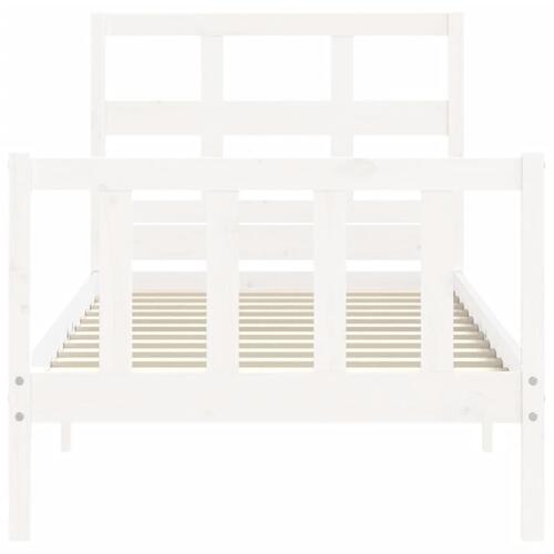 Sengeramme uden madras 90x200 cm massivt fyrretræ hvid