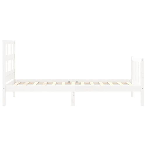 Sengeramme uden madras 90x200 cm massivt fyrretræ hvid
