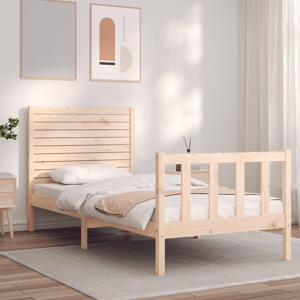 Sengeramme med sengegavl Single massivt træ
