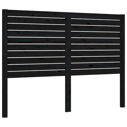 Sengeramme med sengegavl 140x190 cm massivt træ sort