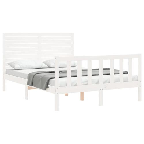 Sengeramme uden madras 120x200 cm massivt fyrretræ hvid