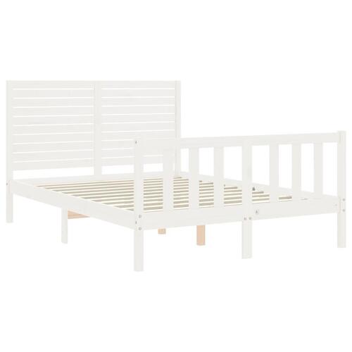 Sengeramme uden madras 120x200 cm massivt fyrretræ hvid
