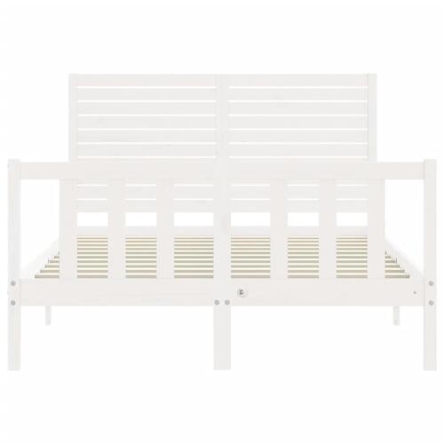 Sengeramme uden madras 120x200 cm massivt fyrretræ hvid