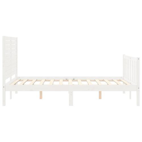 Sengeramme uden madras 120x200 cm massivt fyrretræ hvid