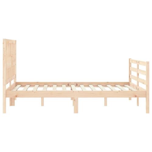 Sengeramme med sengegavl 120x200 cm massivt træ hvid
