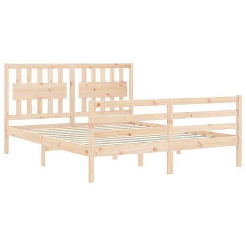 Sengeramme med sengegavl 160x200 cm massivt træ