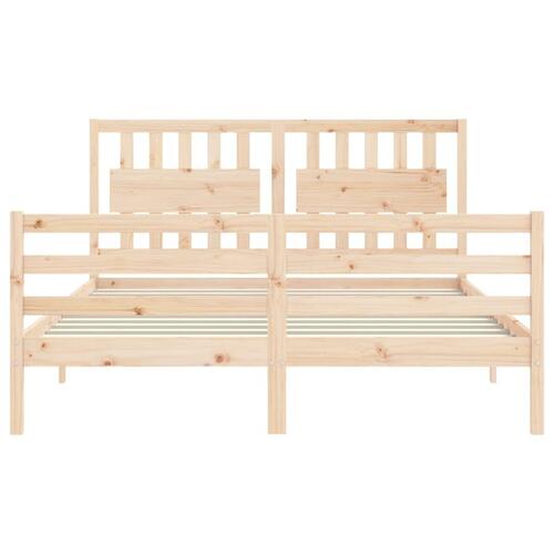 Sengeramme med sengegavl 160x200 cm massivt træ