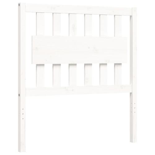 Sengeramme med sengegavl 90x200 cm massivt træ hvid