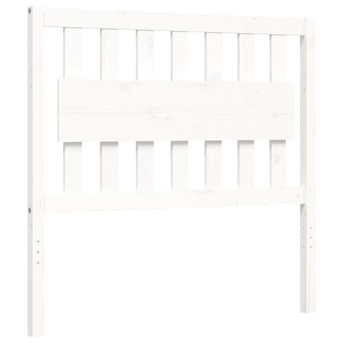 Sengeramme med sengegavl 100x200 cm massivt træ hvid