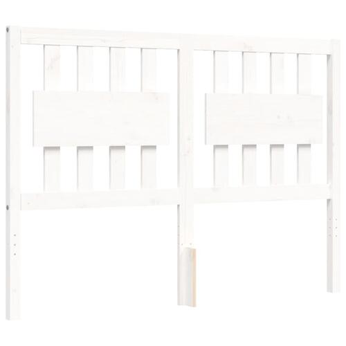 Sengeramme med sengegavl 120x200 cm massivt træ hvid
