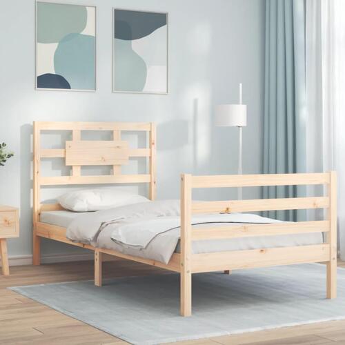 Sengeramme med sengegavl Small Single massivt træ
