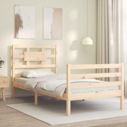 Sengeramme med sengegavl Small Single massivt træ
