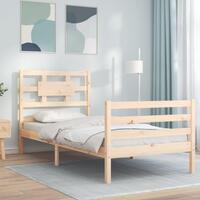 Sengeramme med sengegavl Single massivt træ