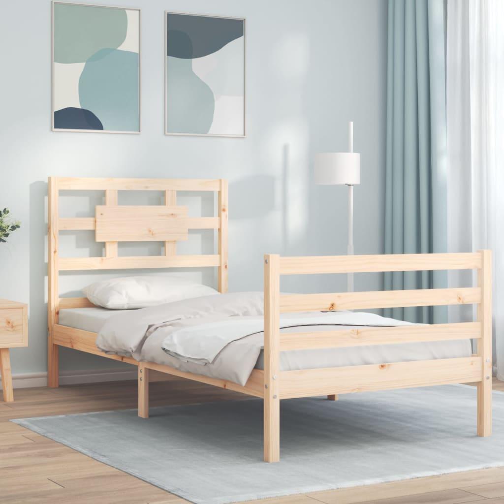 Sengeramme med sengegavl Single massivt træ