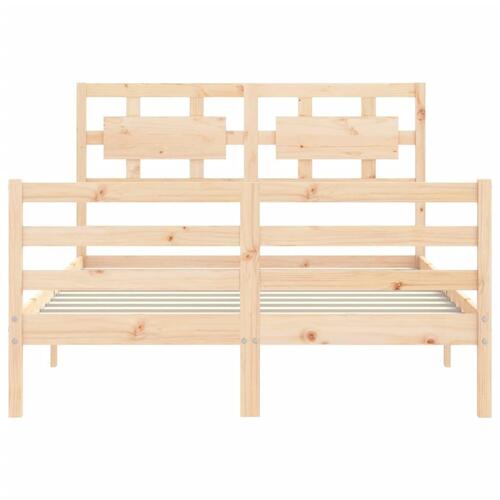 Sengeramme med sengegavl 120x200 cm massivt træ hvid