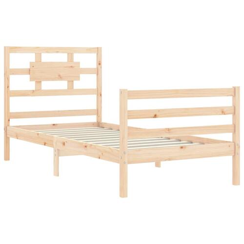 Sengeramme med sengegavl 90x200 cm massivt træ