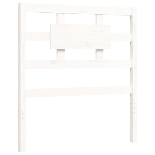 Sengeramme med sengegavl 90x200 cm massivt træ hvid