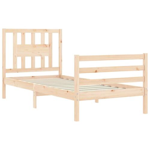 Sengeramme med sengegavl 90x200 cm massivt træ
