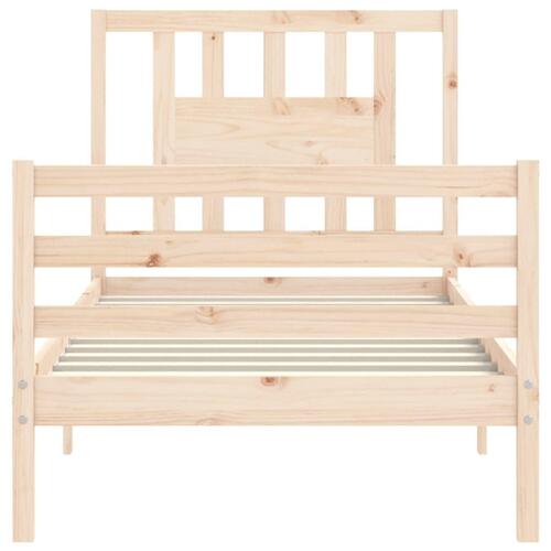 Sengeramme med sengegavl 90x200 cm massivt træ