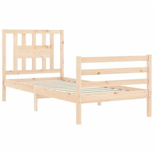 Sengeramme med sengegavl 100x200 cm massivt træ