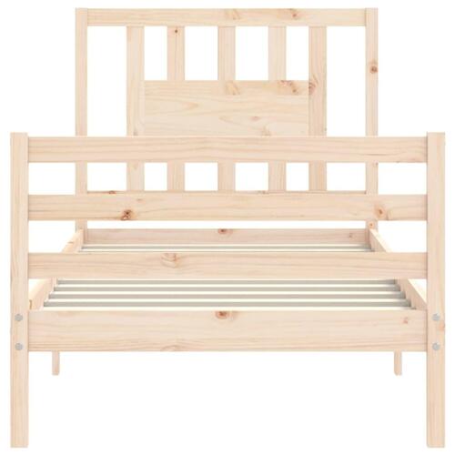 Sengeramme med sengegavl 100x200 cm massivt træ