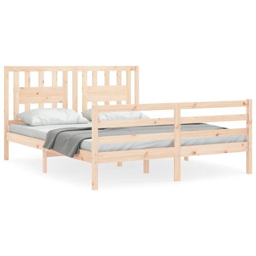 Sengeramme med sengegavl 160x200 cm massivt træ