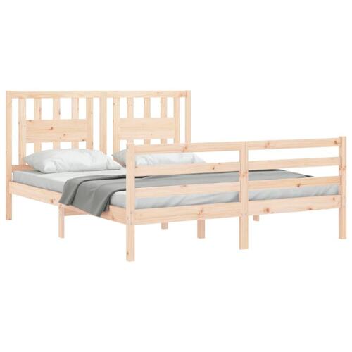 Sengeramme med sengegavl 160x200 cm massivt træ