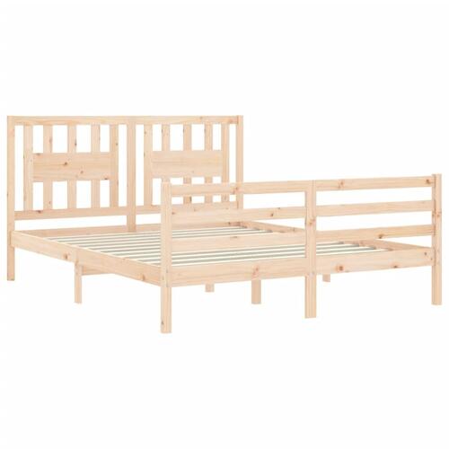 Sengeramme med sengegavl 160x200 cm massivt træ