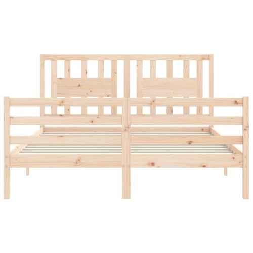Sengeramme med sengegavl 160x200 cm massivt træ