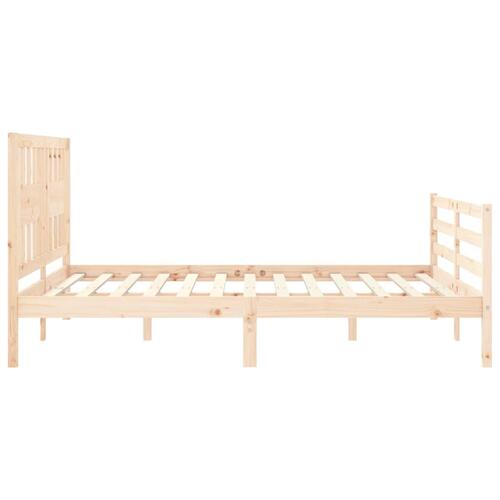 Sengeramme med sengegavl 160x200 cm massivt træ