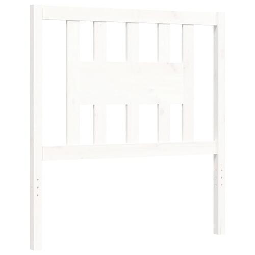 Sengeramme med sengegavl 90x200 cm massivt træ hvid