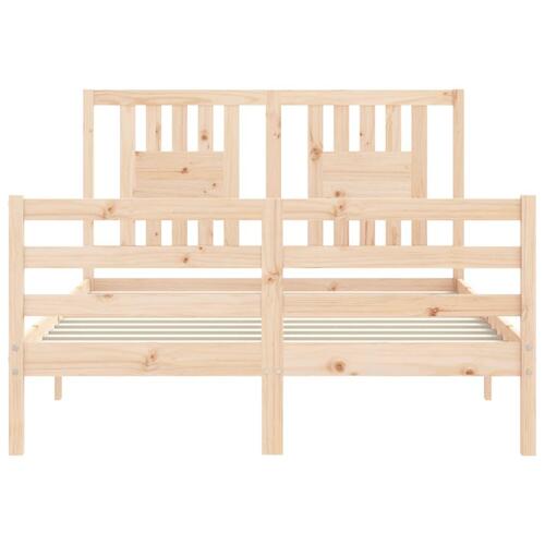 Sengeramme med sengegavl 120x200 cm massivt træ hvid