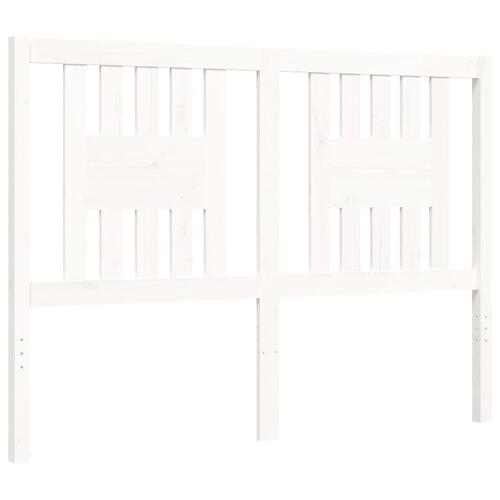 Sengeramme med sengegavl 140x200 cm massivt træ hvid