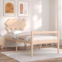 Seniorseng med sengegavl 90x200 cm massivt træ