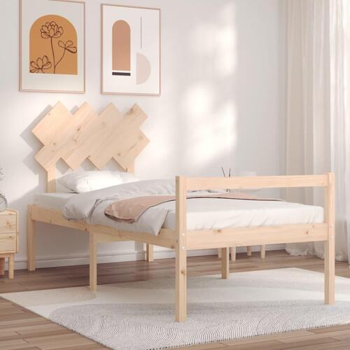 Seniorseng med sengegavl 90x200 cm massivt træ