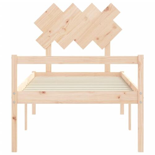 Seniorseng med sengegavl 90x200 cm massivt træ