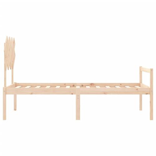 Seniorseng med sengegavl 90x200 cm massivt træ