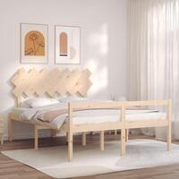 Seniorseng med sengegavl 140x190 cm massivt træ