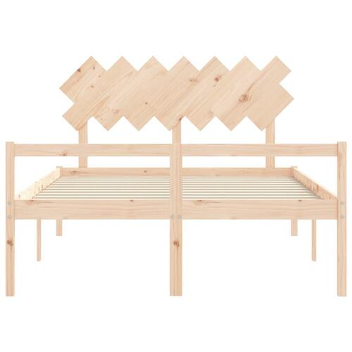 Seniorseng med sengegavl 140x190 cm massivt træ