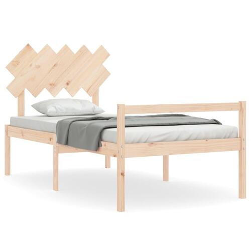 Seniorseng med sengegavl 100x200 cm massivt træ
