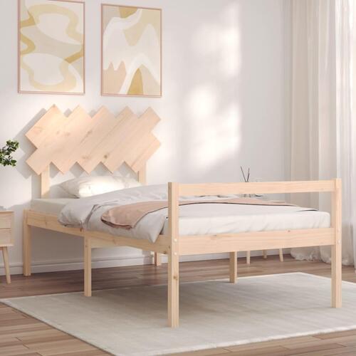 Seniorseng med sengegavl 100x200 cm massivt træ