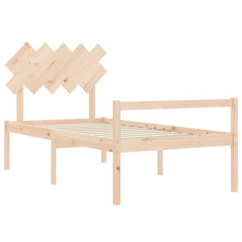 Seniorseng med sengegavl 100x200 cm massivt træ