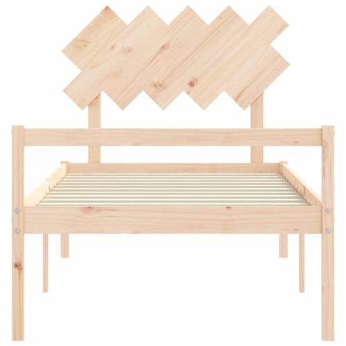 Seniorseng med sengegavl 100x200 cm massivt træ