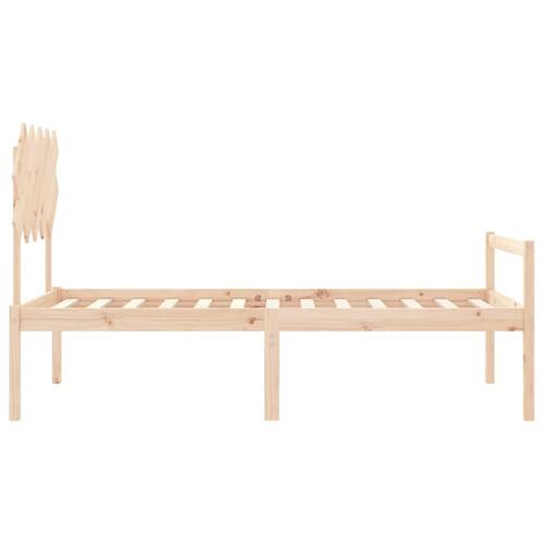 Seniorseng med sengegavl 100x200 cm massivt træ