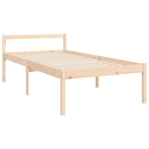 Seniorseng med sengegavl 100x200 cm massivt træ