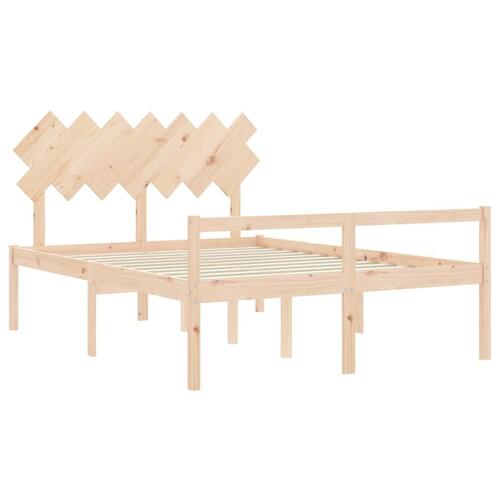 Seniorseng med sengegavl 140x200 cm massivt træ