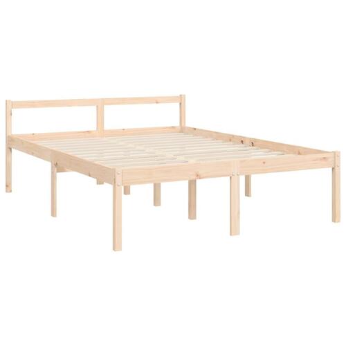 Seniorseng med sengegavl 140x200 cm massivt træ