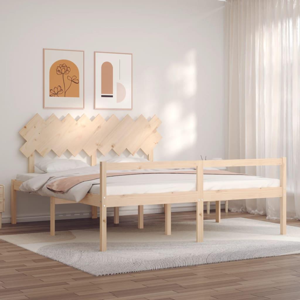 Seniorseng med sengegavl massivt træ