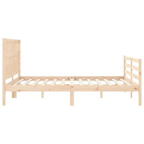 Sengeramme med sengegavl kingsize massivt træ