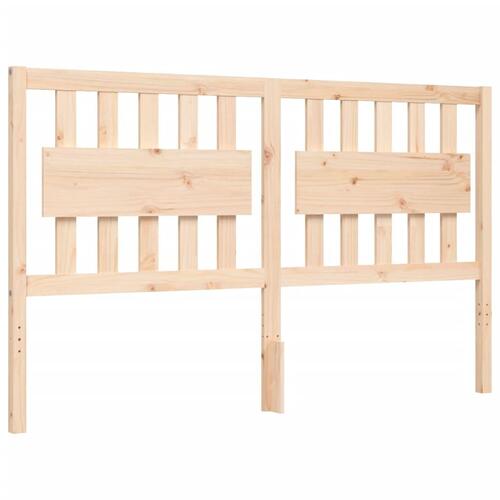 Sengeramme med sengegavl kingsize massivt træ